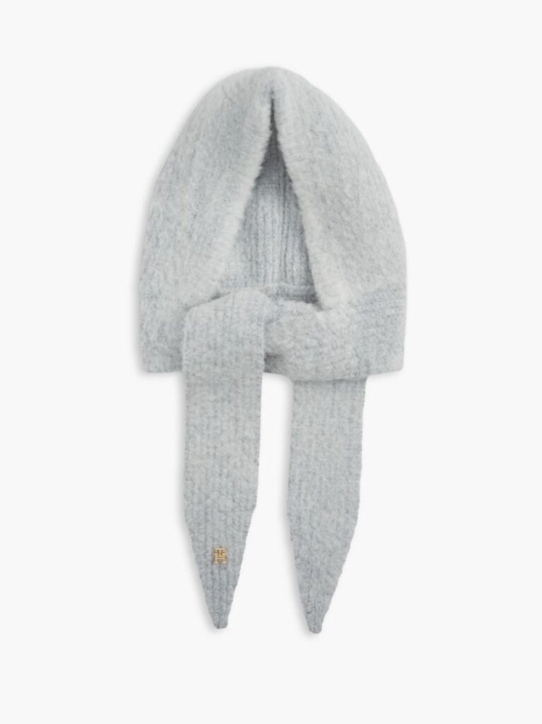 Grey Chic Knitted Hood With Alpaca  Women