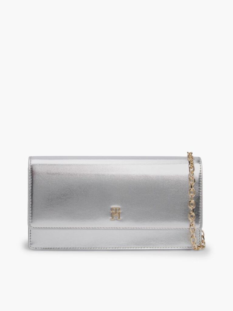 Ασημί Hilfiger Icon Πορτοφόλι Με Μεταλλικό Λουράκι Καρπού  Γυναίκες