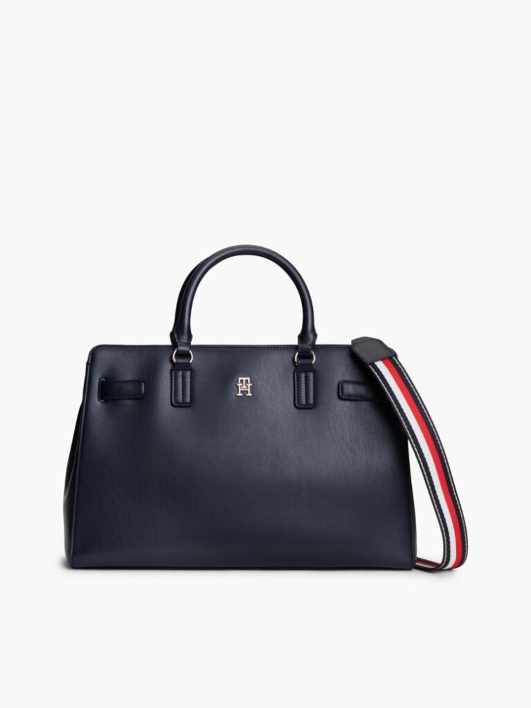 Blue TH Monogram Crossbody Satchel  Women