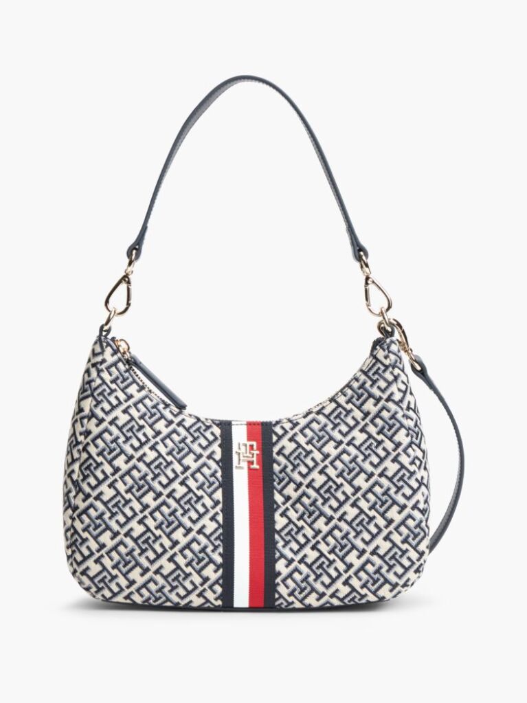 Blue Essential Jacquard Global Stripe Shoulder Bag  Women