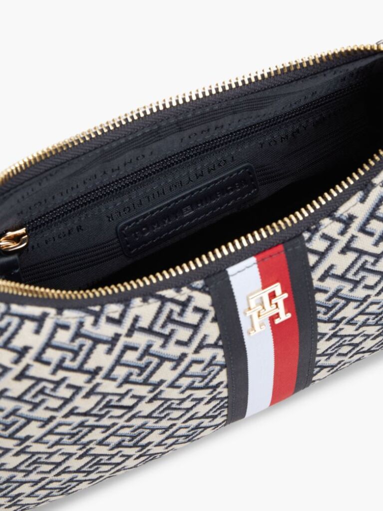 Blue Essential Jacquard Global Stripe Shoulder Bag  Women