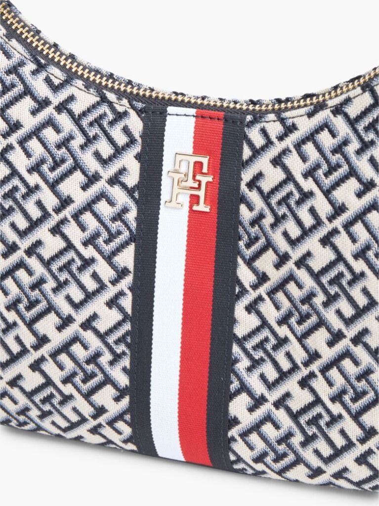 Blue Essential Jacquard Global Stripe Shoulder Bag  Women