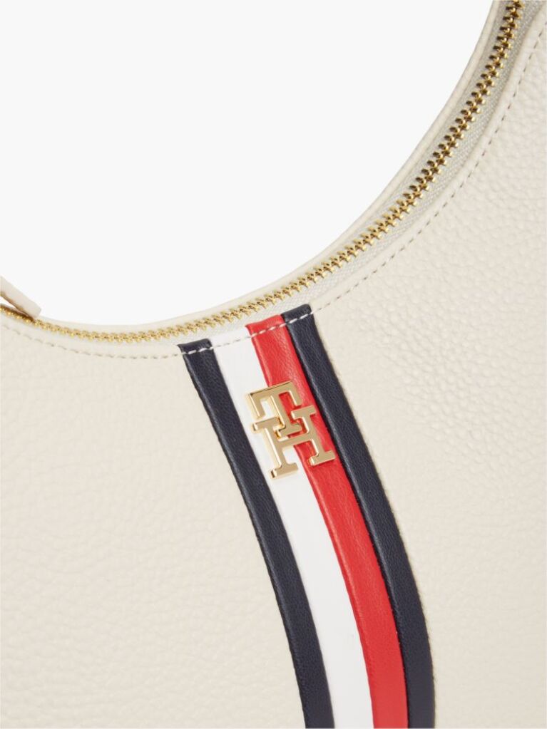 Beige Essential Corporate Global Stripe Shoulder Bag  Women
