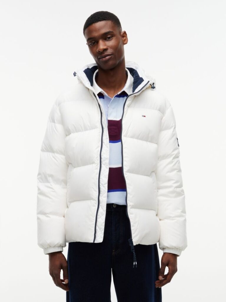Beige Water Repellent Down Jacket  Men