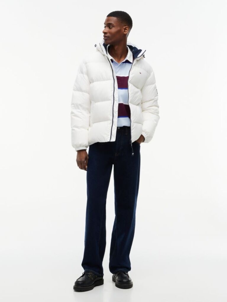 Beige Water Repellent Down Jacket  Men