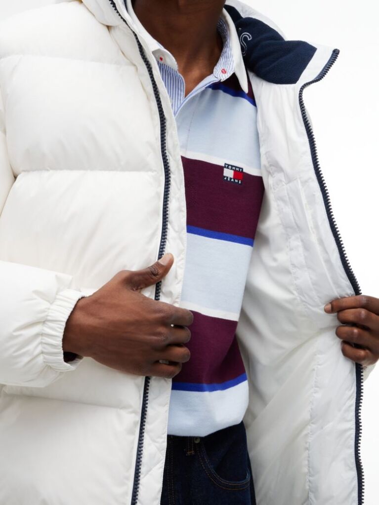 Beige Water Repellent Down Jacket  Men