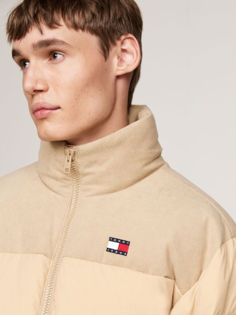 Beige Corduroy Alaska Puffer Jacket  Men