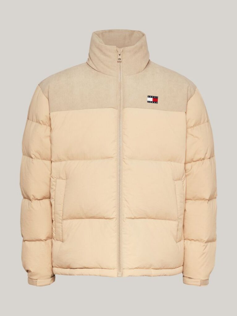 Beige Corduroy Alaska Puffer Jacket  Men