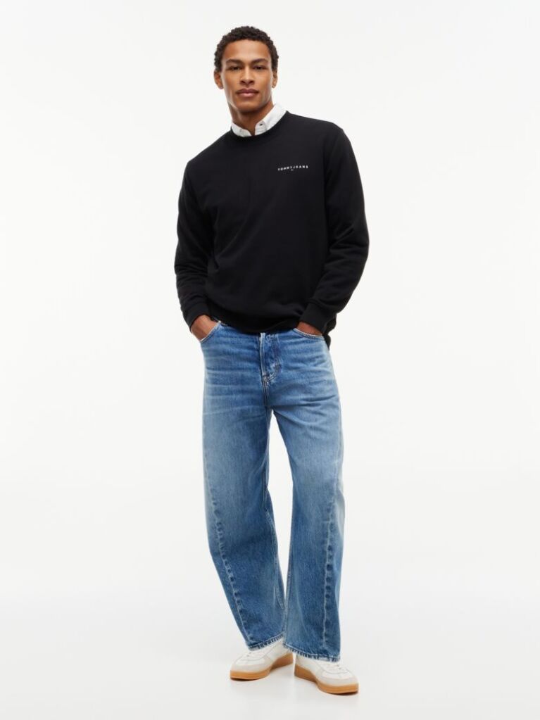 Black Logo Crew Neck Sweatshirt  Men