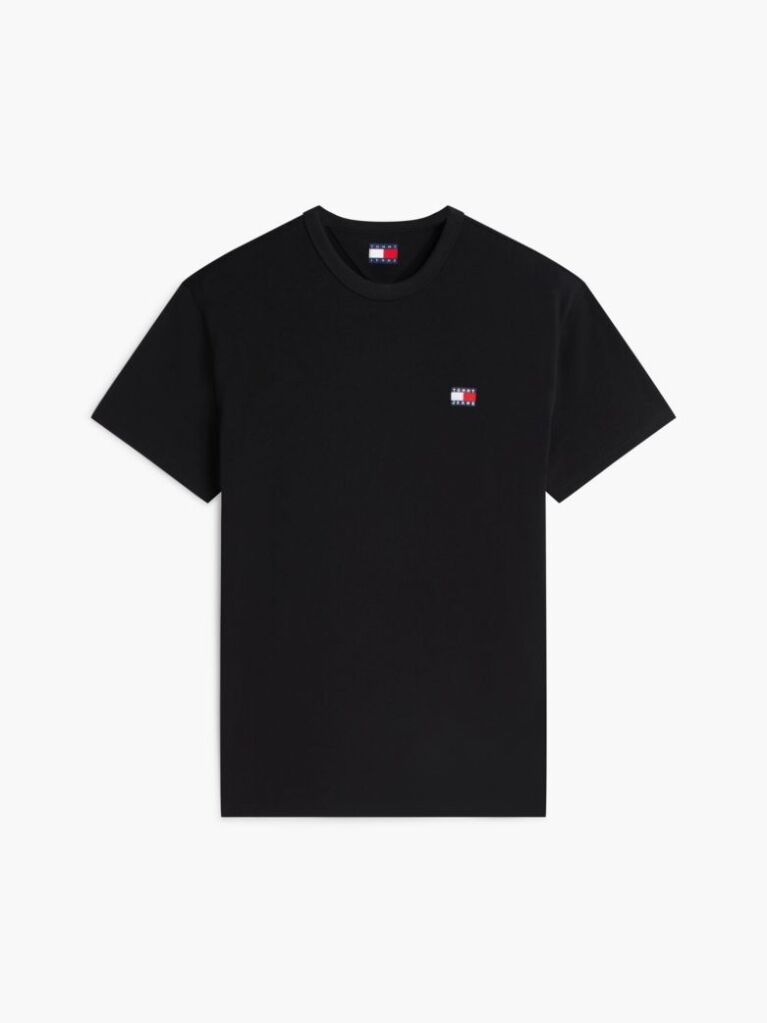 Black Tommy Badge Crew Neck T-Shirt  Men