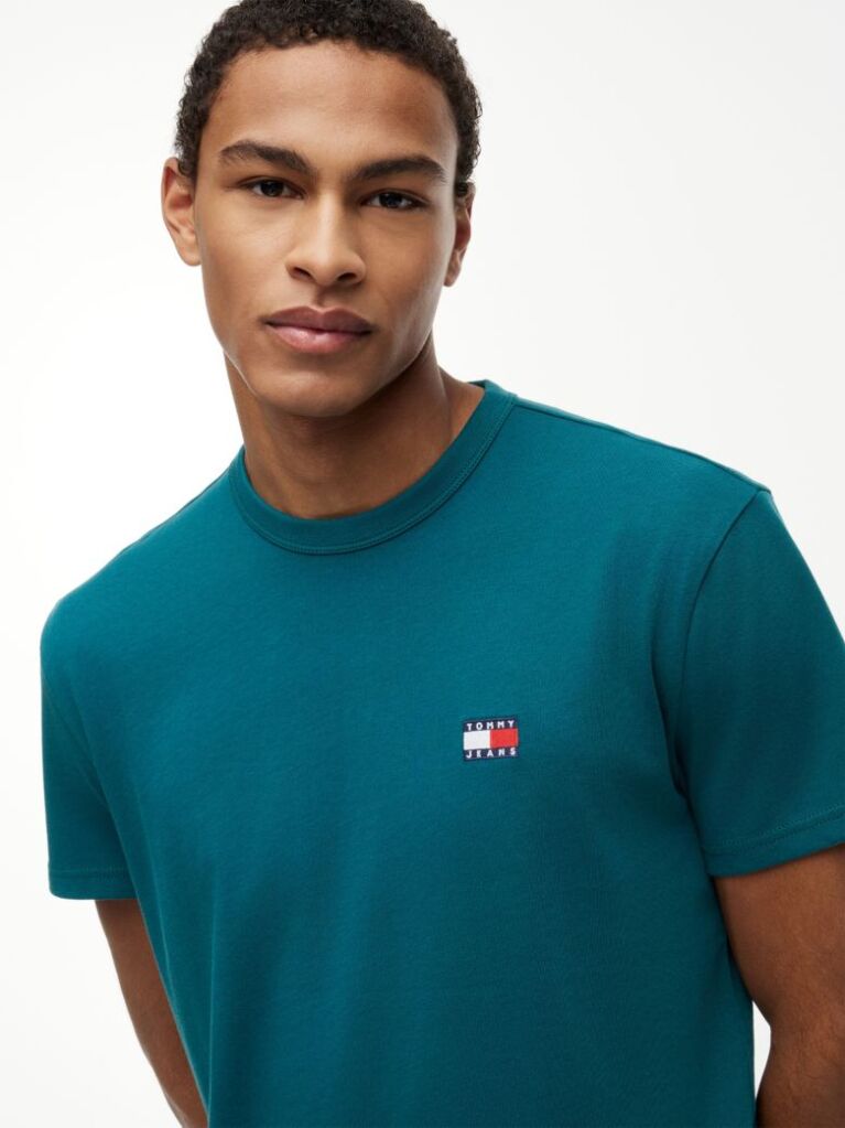 Blue Tommy Badge Crew Neck T-Shirt  Men