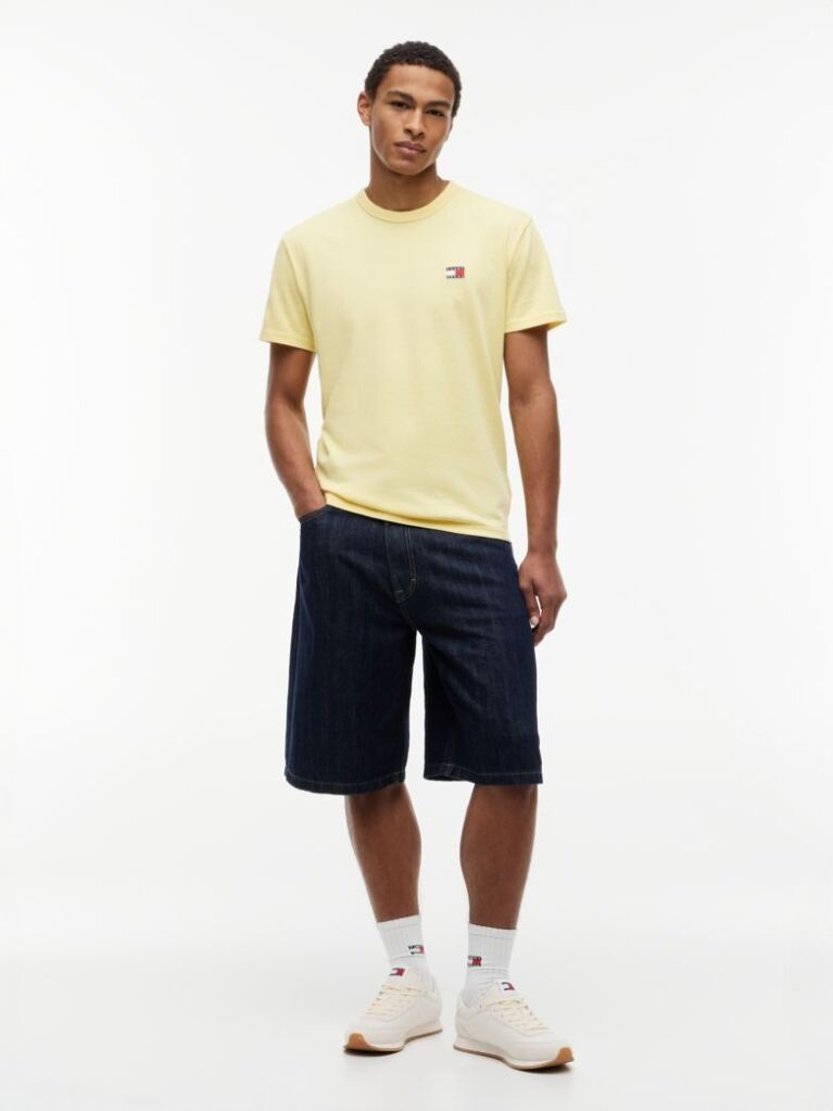 Yellow Tommy Badge Crew Neck T-Shirt  Men