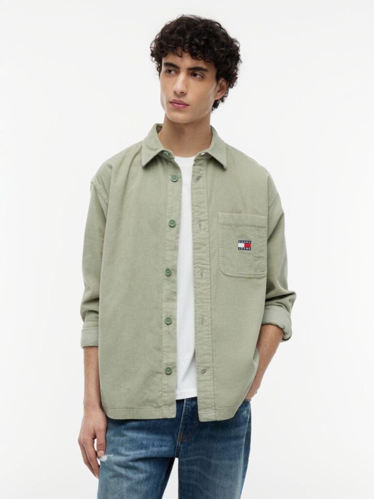 Green Brick Cord Overshirt  Men