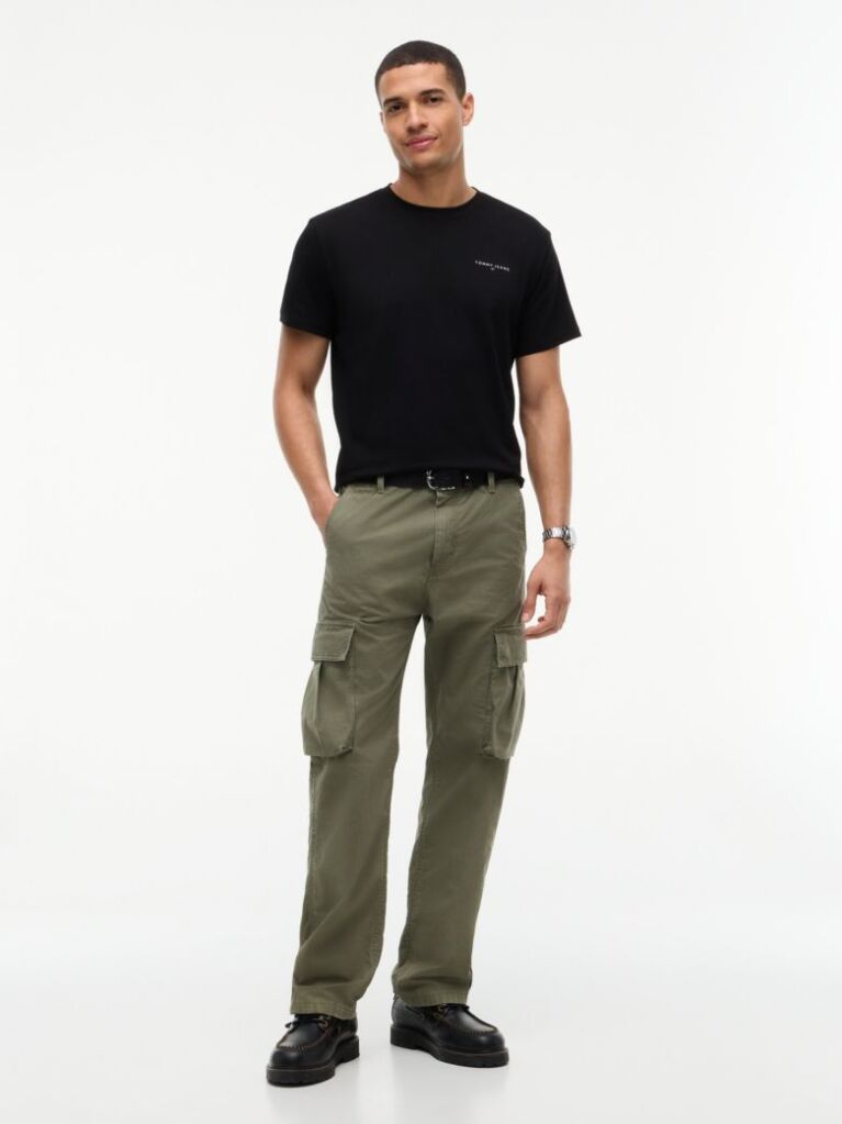 Μαύρο Slim T-shirt Με Λογότυπο Και Στρογγυλή Λαιμόκοψη  Άνδρες