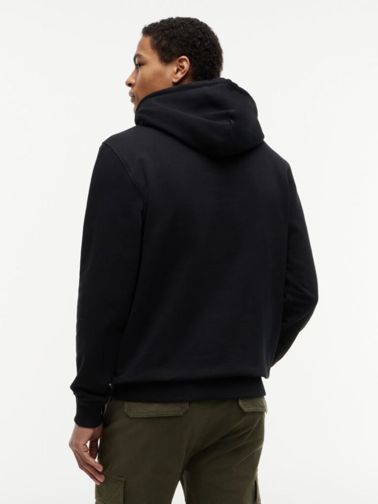 Black Tommy Badge Brushed Terry Hoody  Men
