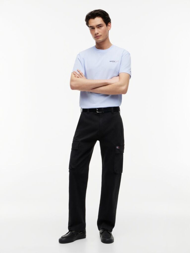 Black Otis Canvas Straight Cargo Trousers  Men