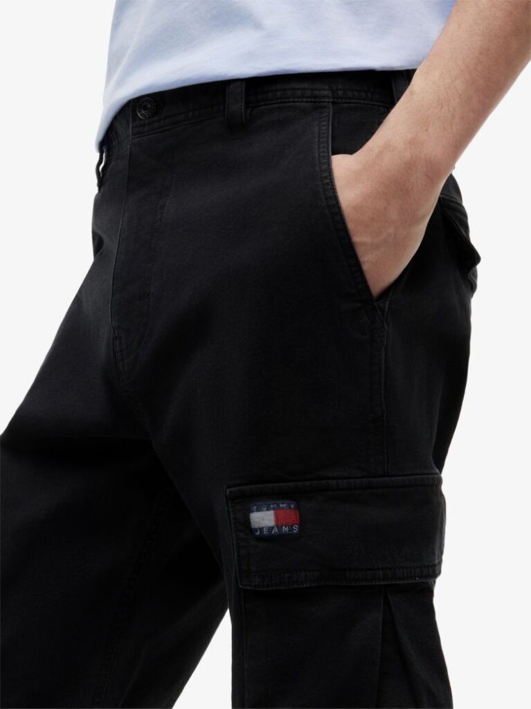 Black Otis Canvas Straight Cargo Trousers  Men