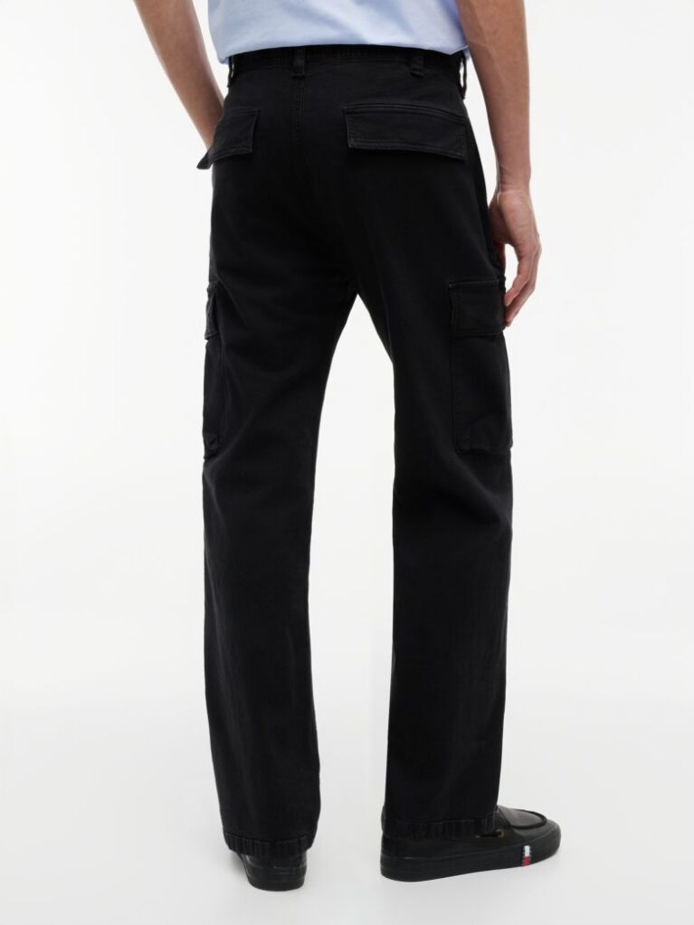 Black Otis Canvas Straight Cargo Trousers  Men