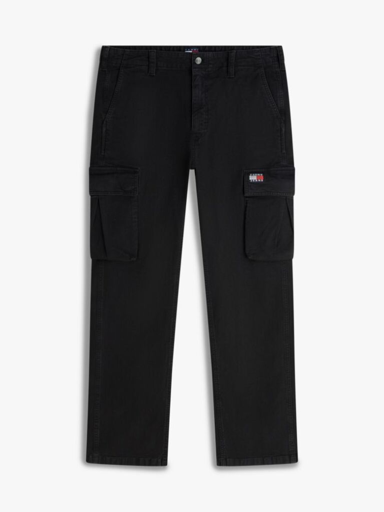 Black Otis Canvas Straight Cargo Trousers  Men