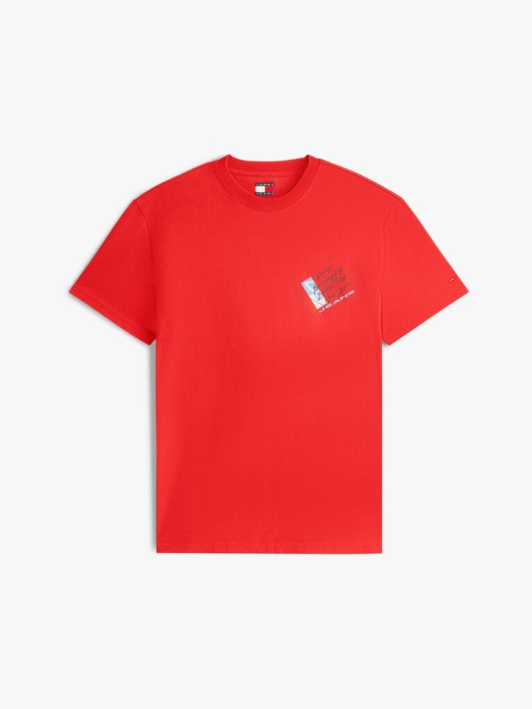 Red Signature Back Logo Jersey T-Shirt  Men