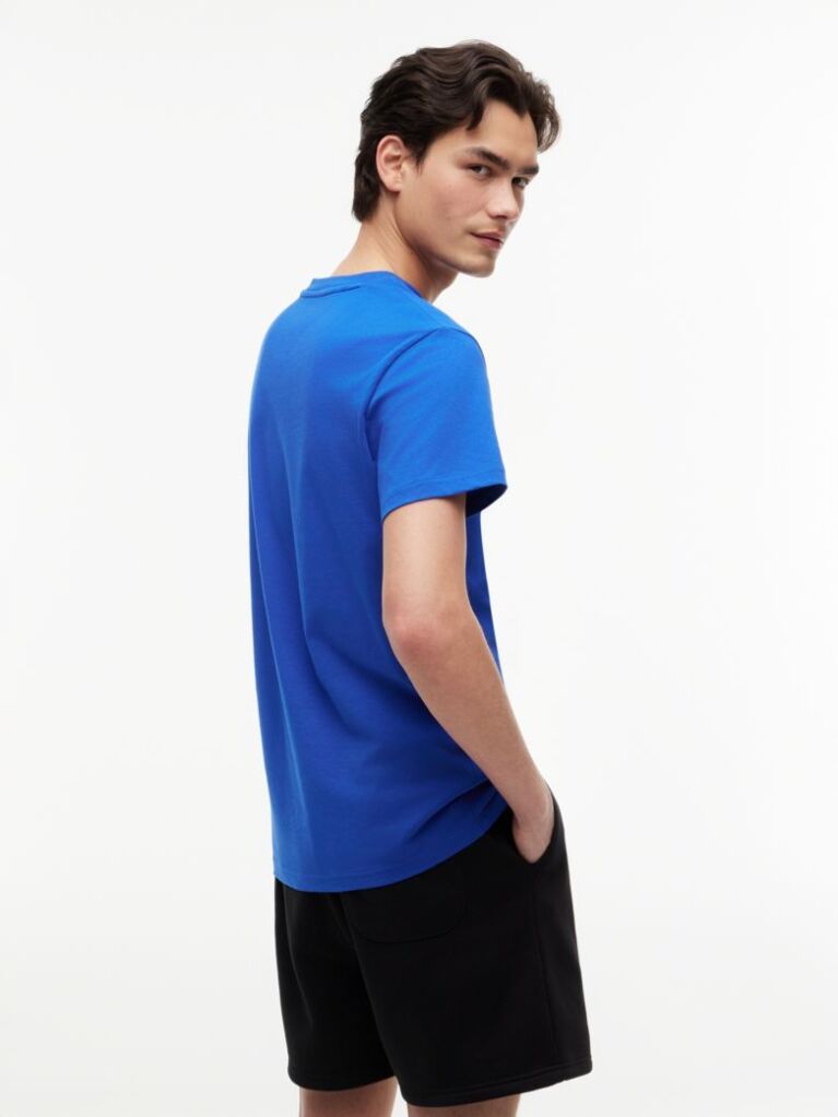 Blue Signature Logo Slim Jersey T-Shirt  Men