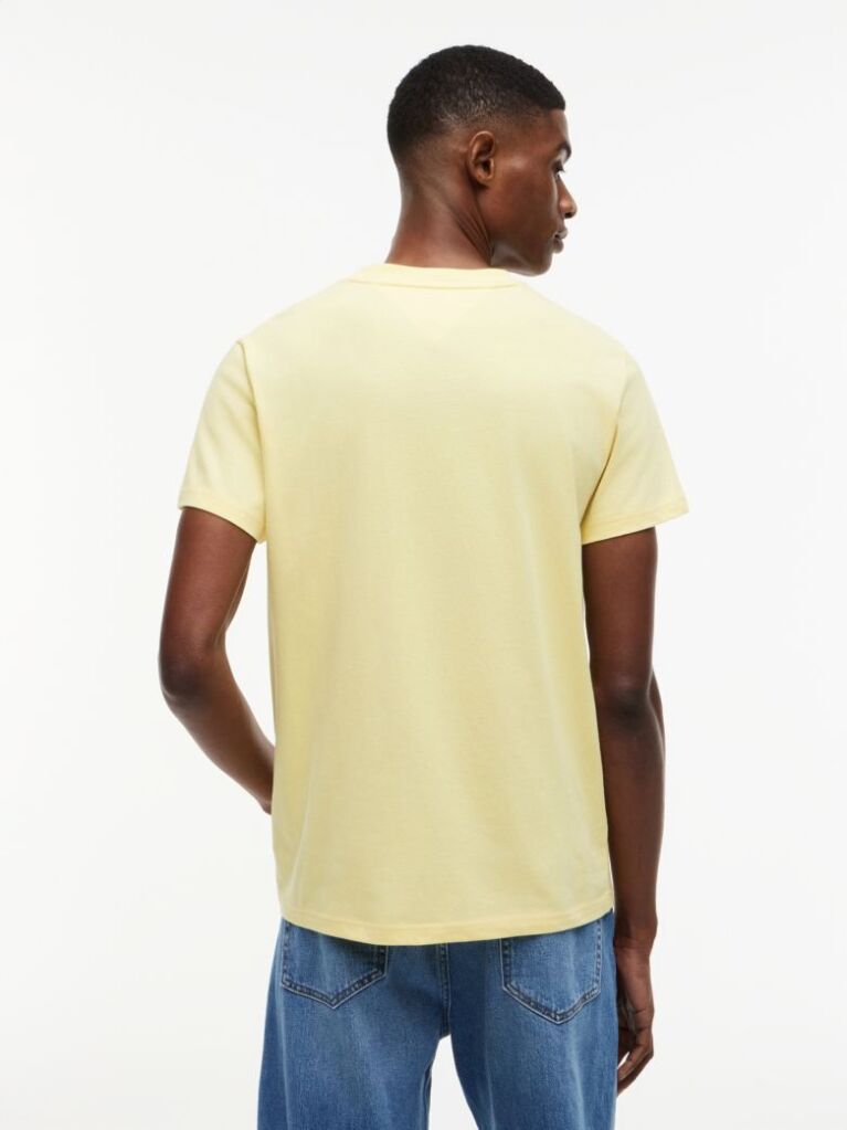 Κίτρινο Slim Βαμβακερό T-Shirt Με Signature Λογότυπο  Άνδρες