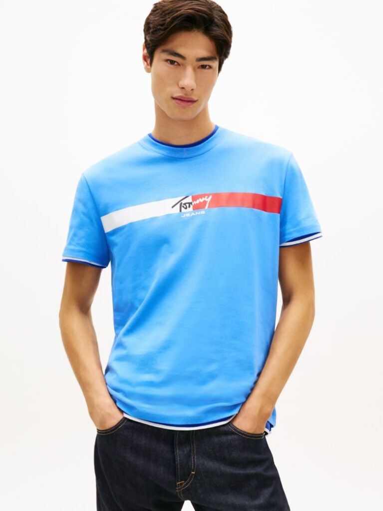 Blue Signature Logo Jersey T-Shirt  Men