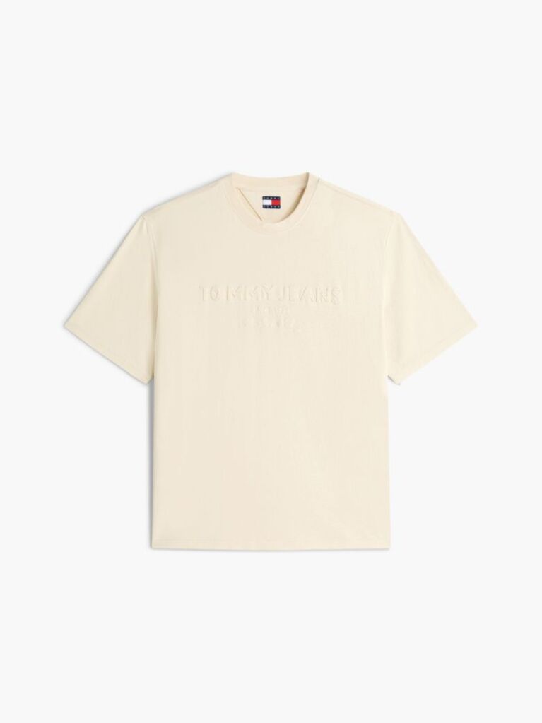 Beige Classic Tonal Logo Oversized T-Shirt  Men
