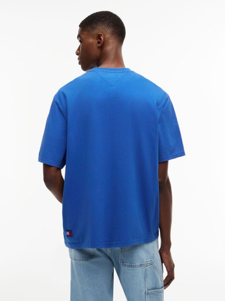 Blue Classic Tonal Logo Oversized T-Shirt  Men