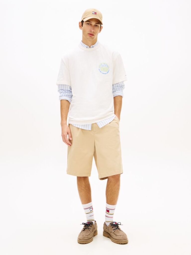 White Bubble Logo Textured Jersey Relaxed T-Shirt  Men