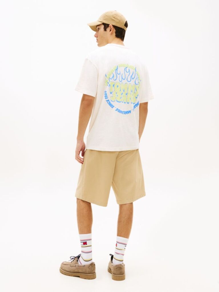 White Bubble Logo Textured Jersey Relaxed T-Shirt  Men