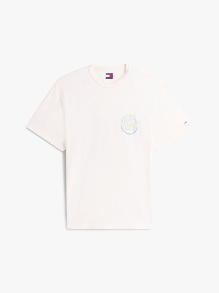 White Bubble Logo Textured Jersey Relaxed T-Shirt  Men