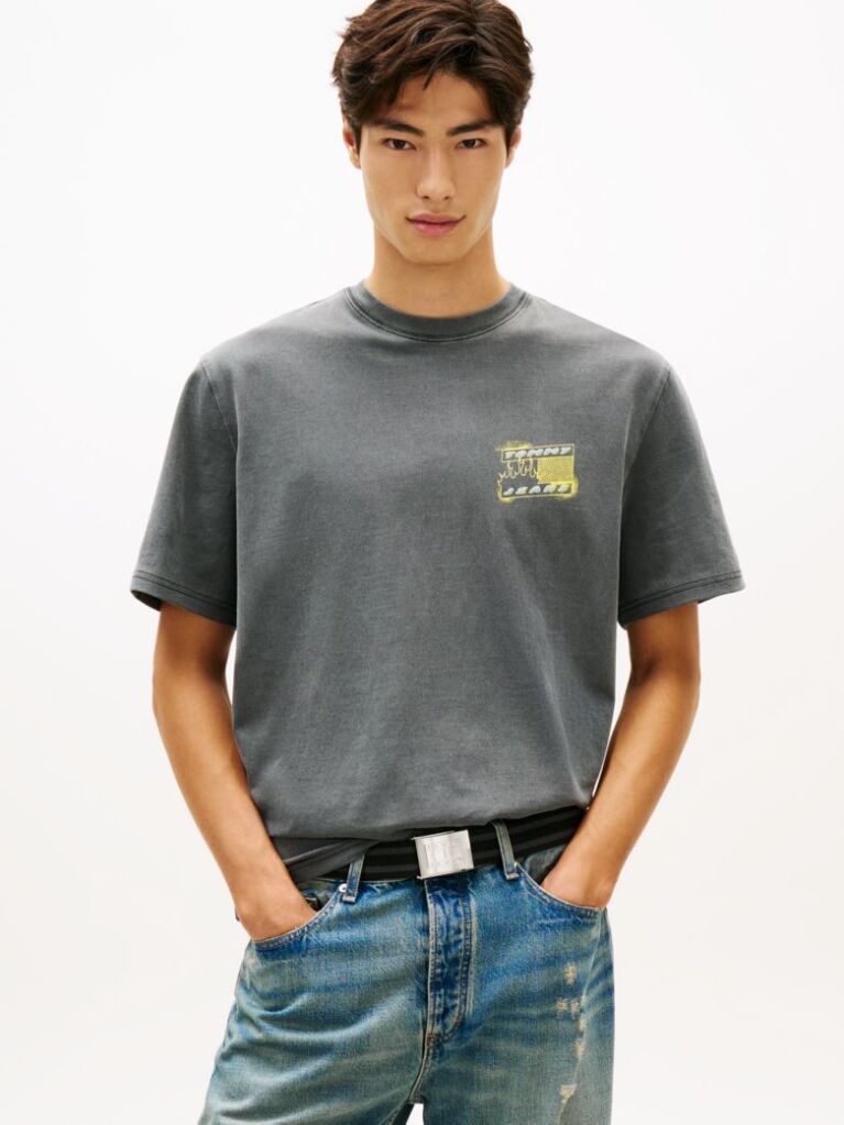 Μαύρο 90s T-Shirt Jersey Με Λογότυπο Στην Πλάτη  Άνδρες