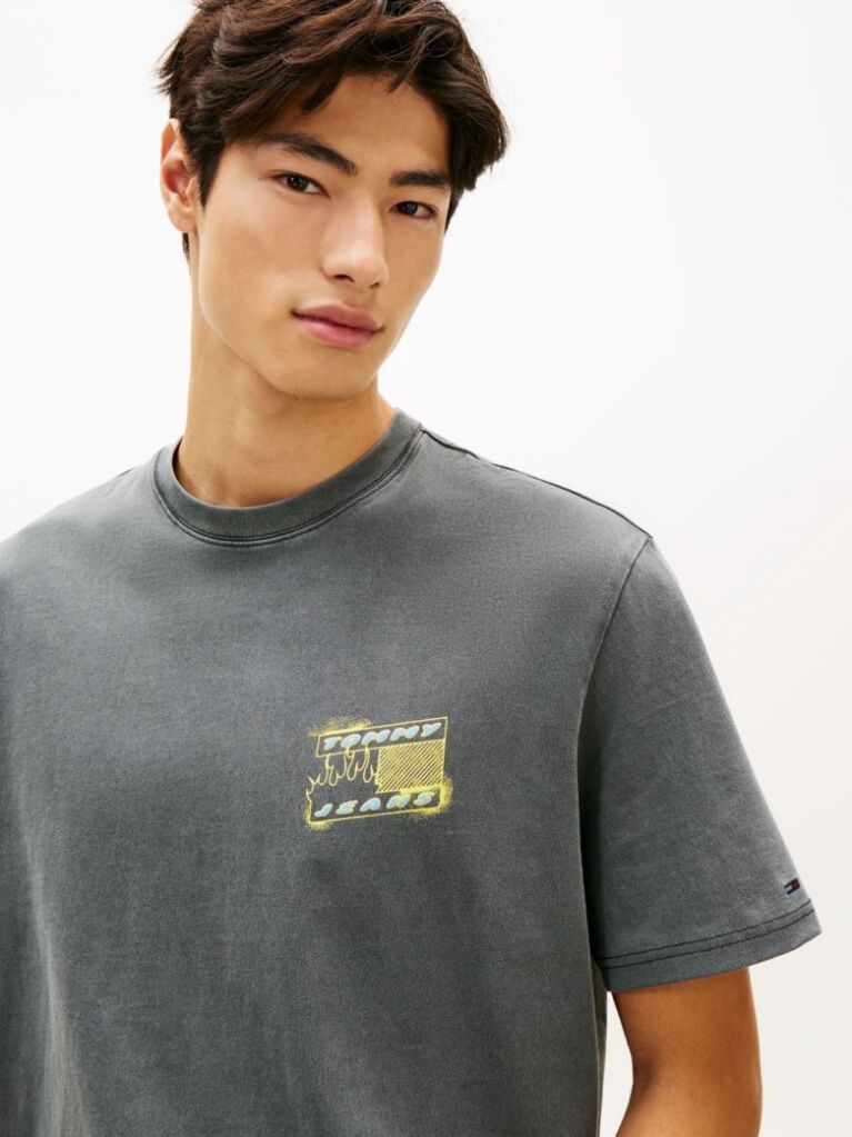 Μαύρο 90s T-Shirt Jersey Με Λογότυπο Στην Πλάτη  Άνδρες