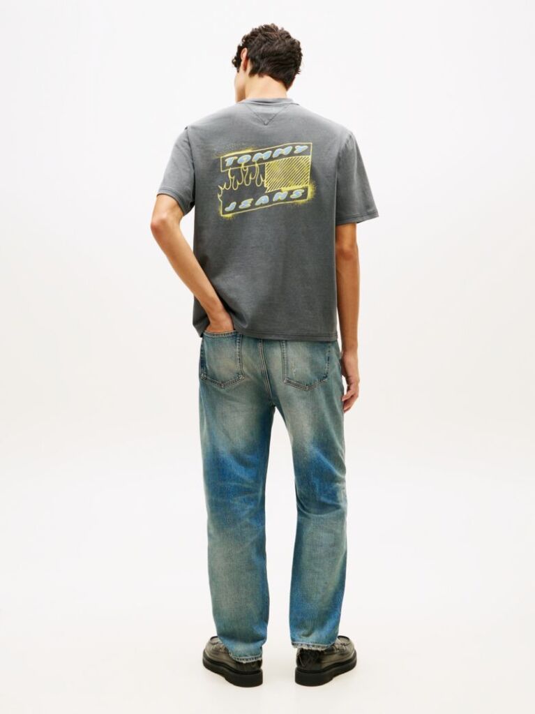 Μαύρο 90s T-Shirt Jersey Με Λογότυπο Στην Πλάτη  Άνδρες
