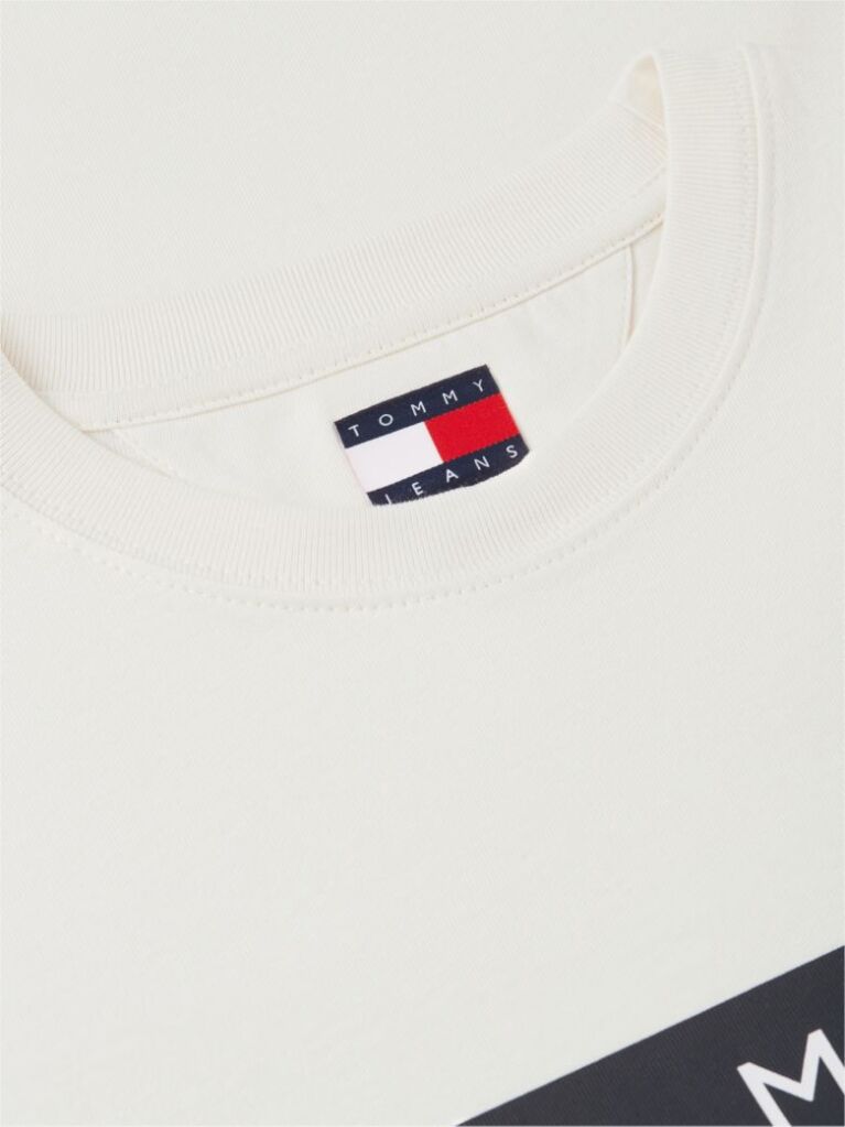 Beige Flag Badge Jersey Crew Neck T-Shirt  Men