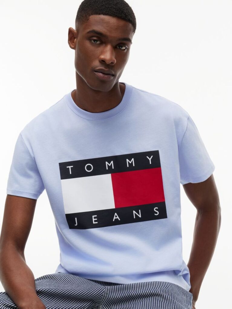 Blue Flag Badge Jersey Crew Neck T-Shirt  Men