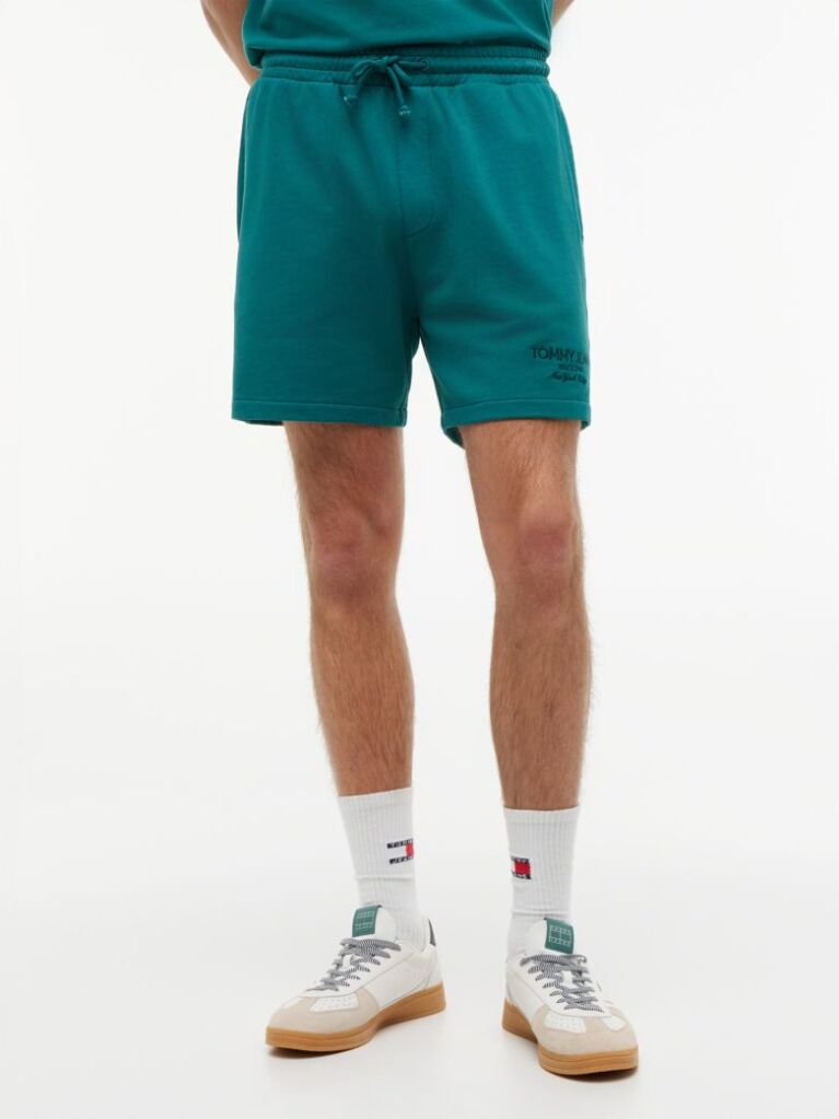 Blue Classic Tonal Logo Embroidery Sweat Bermuda Shorts  Men