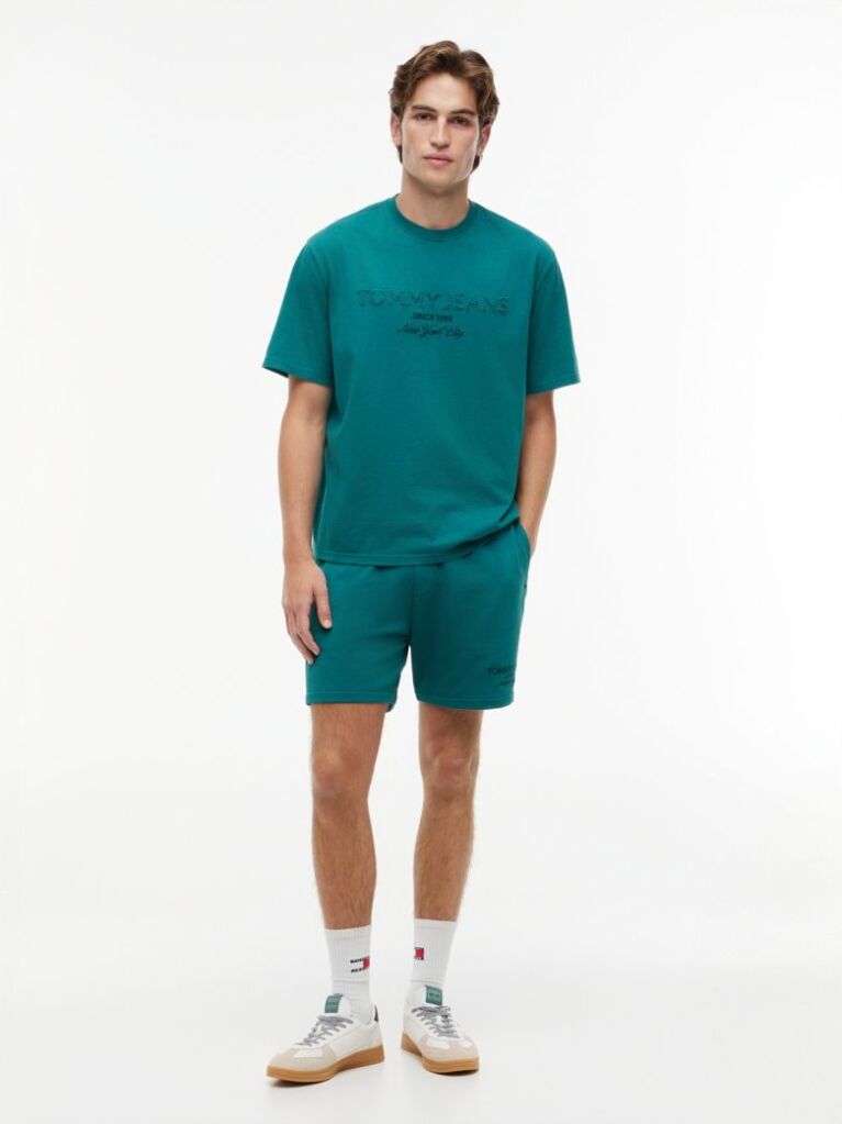 Blue Classic Tonal Logo Embroidery Sweat Bermuda Shorts  Men