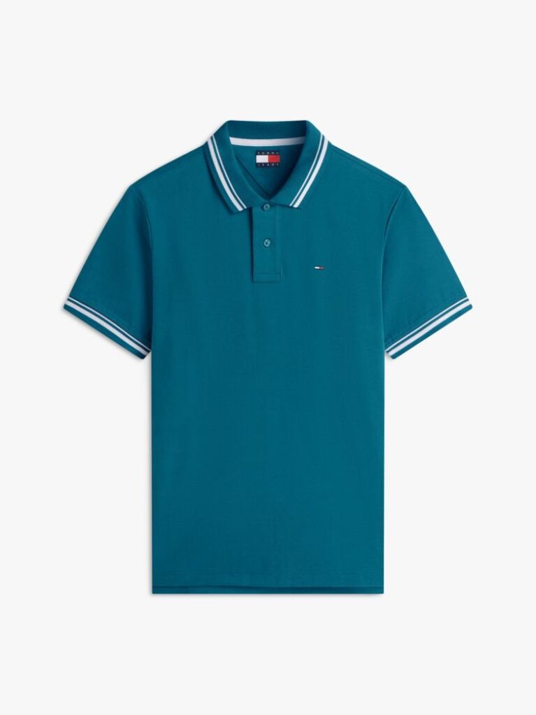 Blue Tommy Flag Regular Fit Tipped Polo Shirt  Men