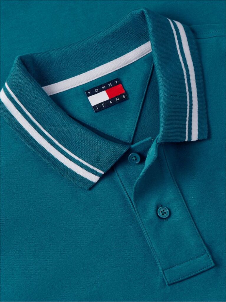 Blue Tommy Flag Regular Fit Tipped Polo Shirt  Men