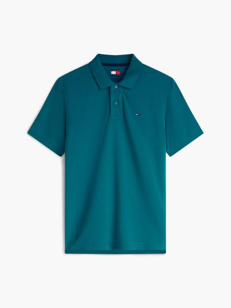 Green Hilfiger Flag Regular Fit Pique Polo Shirt  Men