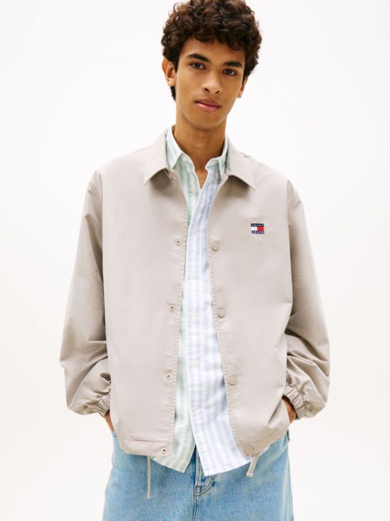 Μπεζ Βαμβακερό Overshirt Με Λογότυπο  Άνδρες