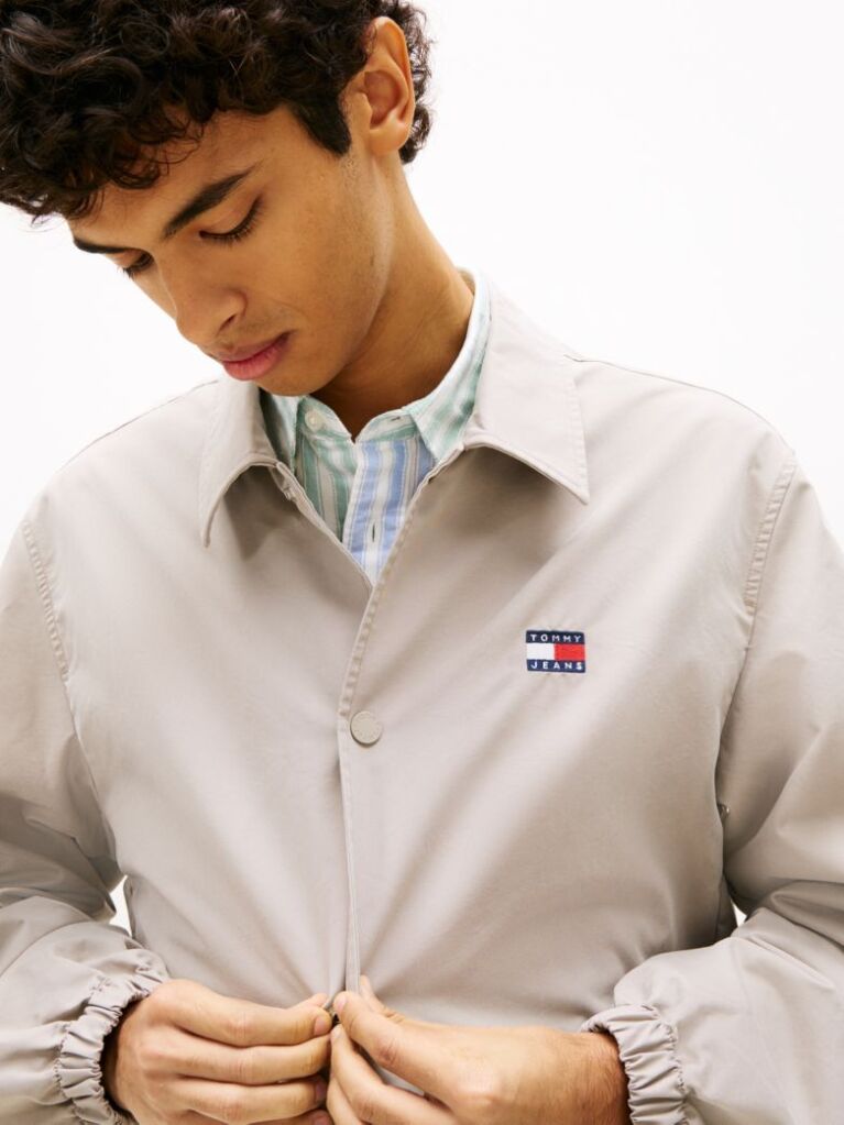 Μπεζ Βαμβακερό Overshirt Με Λογότυπο  Άνδρες