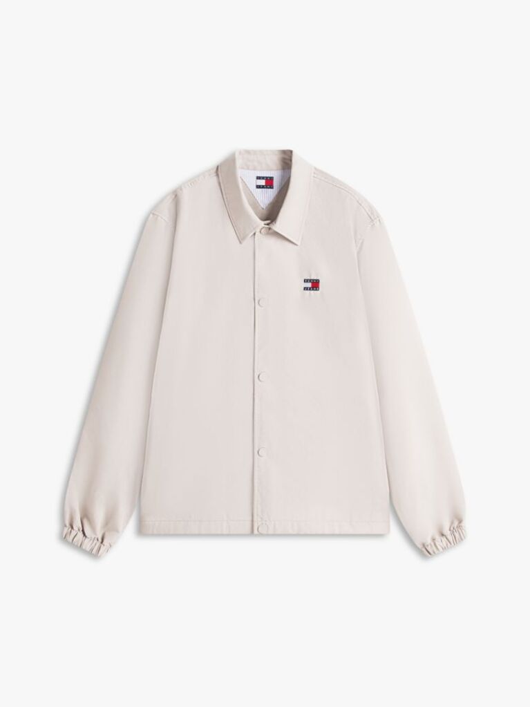 Μπεζ Βαμβακερό Overshirt Με Λογότυπο  Άνδρες