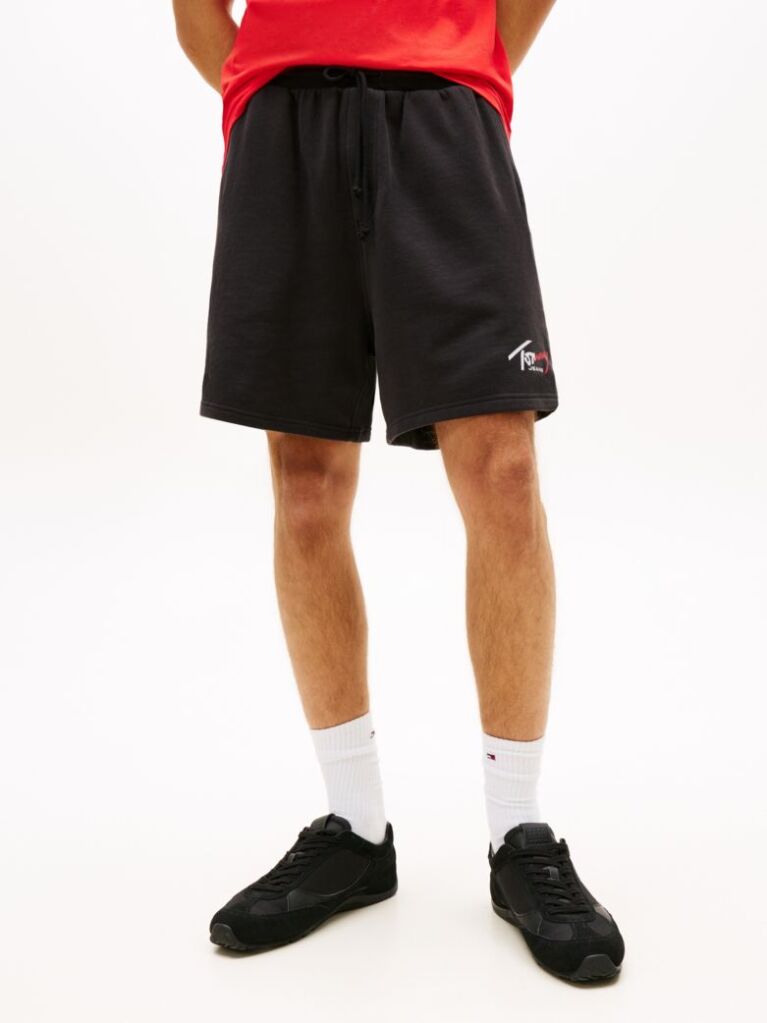 Black Signature Logo Sweat Bermuda Shorts  Men