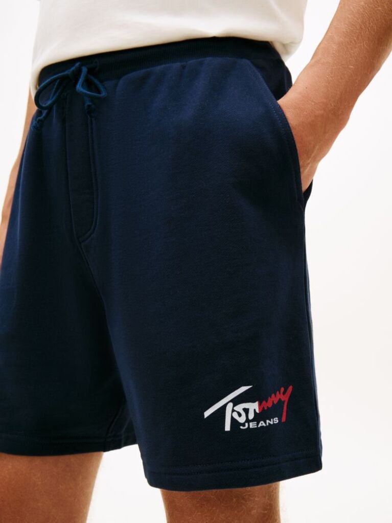 Blue Signature Logo Sweat Bermuda Shorts  Men