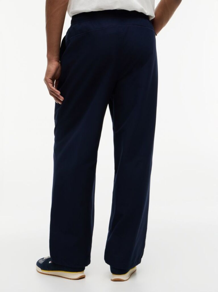 Blue Theo Loose Drawstring Parachute Trousers  Men