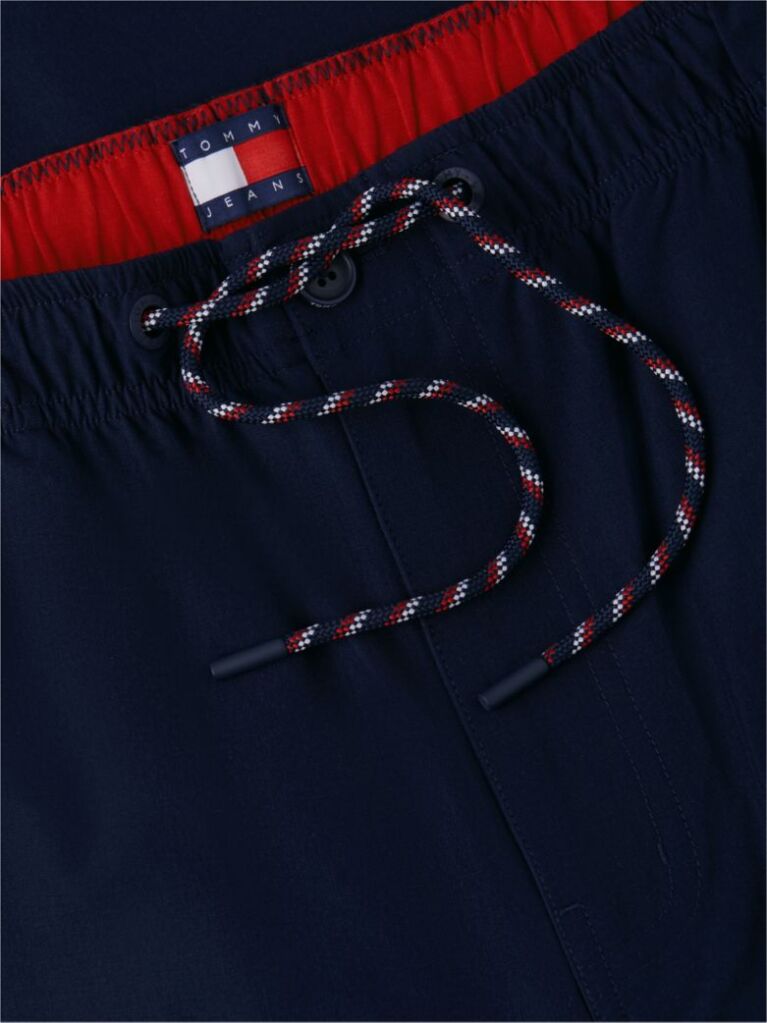 Blue Theo Loose Drawstring Parachute Trousers  Men