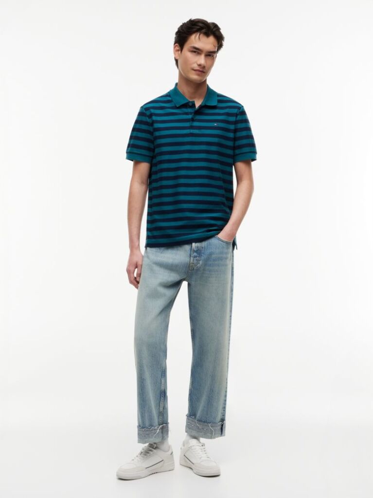 Multi Regular Fit Stripe Jersey Polo Shirt  Men